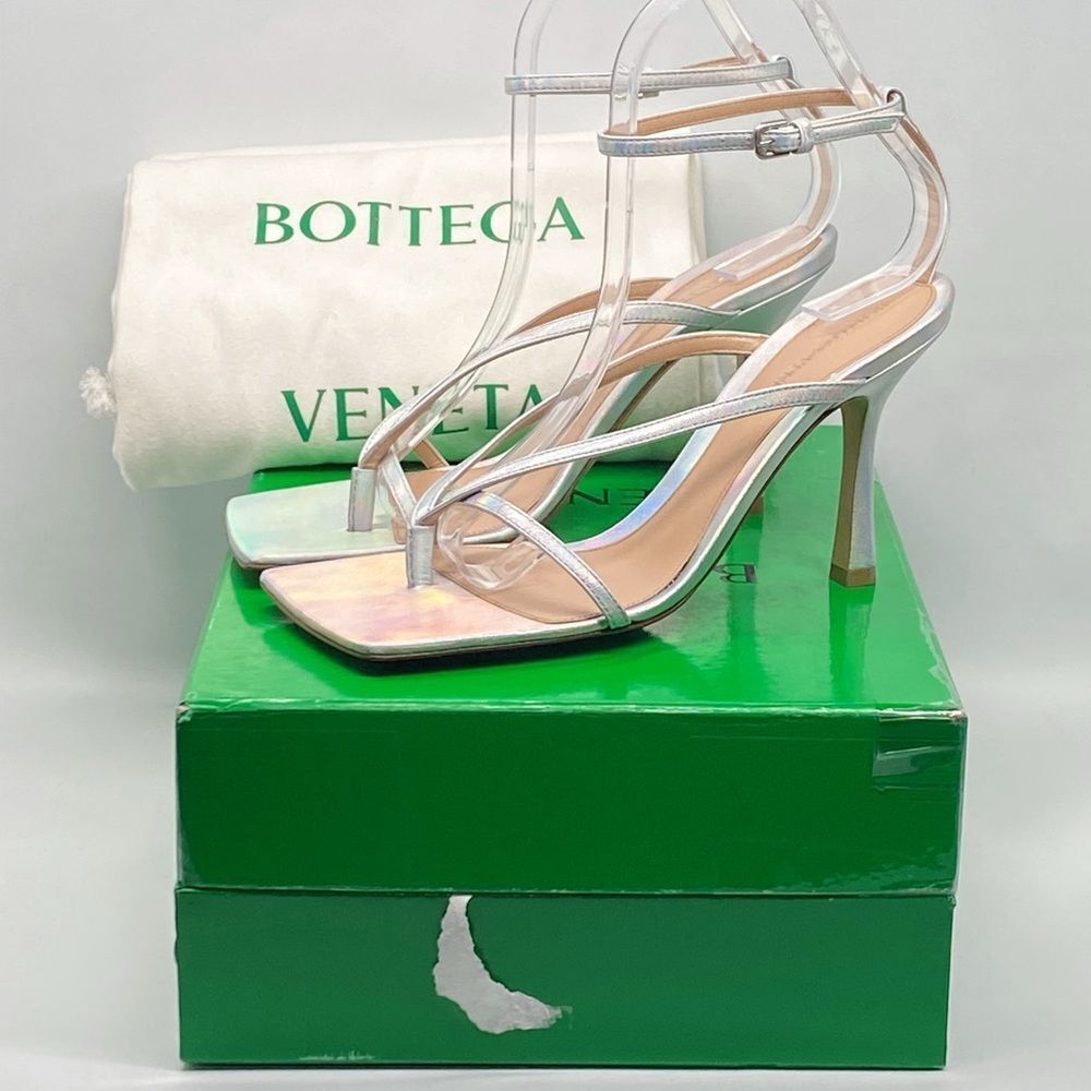 Bottega Veneta Stretch Leather Strappy Thong Sandals size 37.5 - Picture 12 of 14